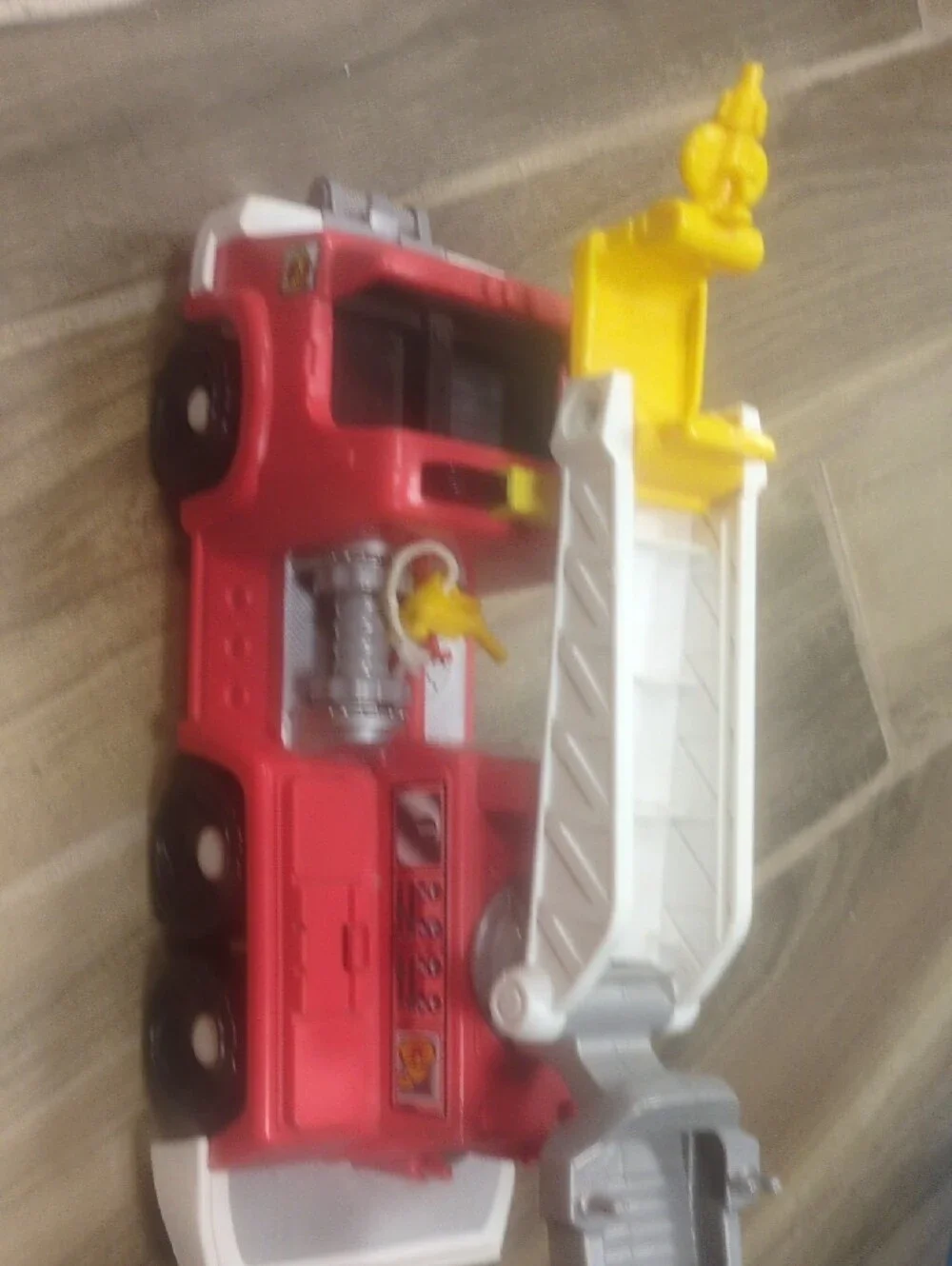 LittlePeople Red Toy Fire Truck with Yellow Ladder and Rescue Details